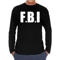 Long sleeve t-shirt zwart met F.B.I. bedrukking voor heren 2XL  - - thumbnail