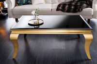 Elegante salontafel MODERN BAROK 100cm zwart opaalglas gouden poten - 42315 - thumbnail