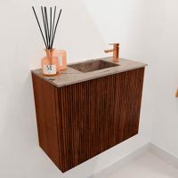 Toiletmeubel Mondiaz Joya Dlux | 50 cm | Meubelkleur Ruby | Faye wastafel Arena Wasbak Rechts | 1 kraangat