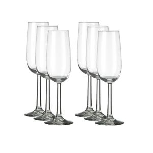 6x Champagneglazen/flutes transparant 170 ml Bouquet