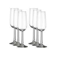 6x Champagneglazen/flutes transparant 170 ml Bouquet