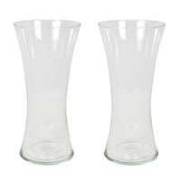 Set van 2x stuks bloemenvaas/vazen van transparant glas 36 x 18 cm