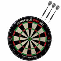 Dartbord Longfield professional - Dia 45.5 cm - met 3x goede kwaliteit dartpijltjes - Darten