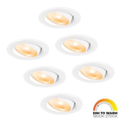HOFTRONIC™ 6x Malta - LED inbouwspots badkamer - wit - IP44 - 5W - 1800-2700K dim to warm - dimbaar - 5 jaar garantie