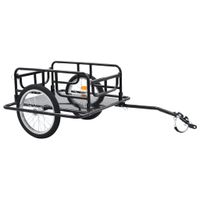 Fietstrailer 130x73x48,5 cm staal zwart