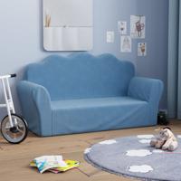 Kinderbank 2-zits zacht pluche blauw