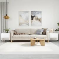 Salontafels 2 st 50x46x50 cm bewerkt hout hoogglans wit