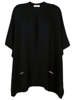 Valentino Garavani cape en cachemire à détail de chaîne - Noir