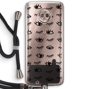 Eye pattern #2: Motorola Moto G6 Transparant Hoesje met koord