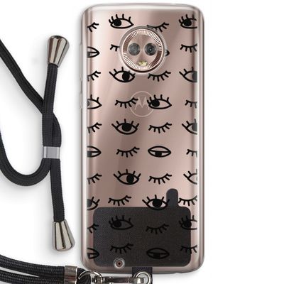 Eye pattern #2: Motorola Moto G6 Transparant Hoesje met koord
