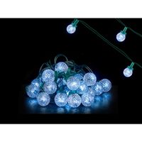 Kerstverlichting/party lights 30x koud witte LED bolletjes 600 cm op batterijen