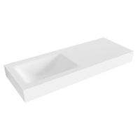 Mondiaz CLOUD Talc Vrijhangende wastafel - 120cm - wasbak links - rand 12cm - Solid surface Talc XM49307Talc