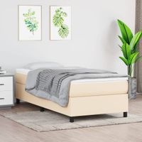 Boxspringframe stof crmekleurig 80x200 cm - thumbnail