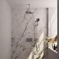 BRAUER Stripe Thermostatische Inbouw Regendouche - drukknoppen - SET 36 - 25cm douchekop - plafondarm - 3-standen handdouche - doucheslang - geïntegreerde glijstang - chroom 5-CE-435