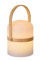 Lucide JOE - Oplaadbare Tafellamp Binnen/Buiten - Accu/Batterij - Ø 14,5 cm - LED Dimb. - 1x3W 3000K - IP44 - Wit