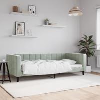 Slaapbank 90x190 cm fluweel lichtgrijs