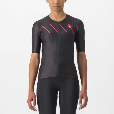 Castelli Free speed 2 W race tri top zwart/rood dames L