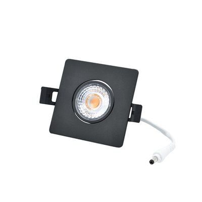 Interlight LED inbouwspot 8W 2700K 640 lumen dimbaar zwart Camini kantelbaar vierkant