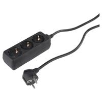 Q-Link 3-voudige Stekkerdoos Zwart 1,5M