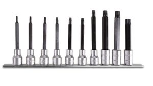 Beta 10-delig set schroevendraaierdoppen, lange uitvoering (artikel 920TX/L), voor Torx® schroeven op een houder 920TX-L/SB10 - 009200545