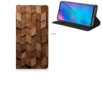 Book Wallet Case voor Huawei P30 Lite New Edition Wooden Cubes Book Wallet Case voor Huawei P30 Lite New Edition Wooden Cubes