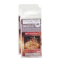 2x draadverlichting - zilver- 20 led lampjes - warm wit - batterij - 100 cm 2x draadverlichting - zilver- 20 led lampjes - warm wit - batterij - 100 cm