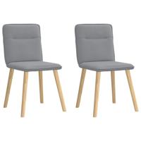 Eetkamerstoelen 2 st stof lichtgrijs Eetkamerstoelen 2 st stof lichtgrijs