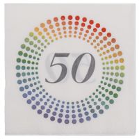 40x Leeftijd 50 jaar themafeest/verjaardag servetten 33 x 33 cm confetti