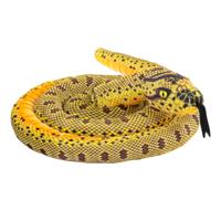 Pluche anaconda knuffel slang - geel - 152 cm - reptielen knuffeldier