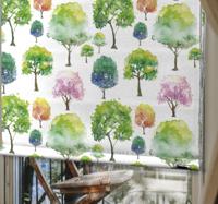 rolgordijnen bomen print Groene tinten