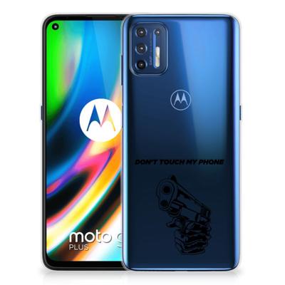 Motorola Moto G9 Plus Silicone-hoesje Gun Don't Touch My Phone Motorola Moto G9 Plus Silicone-hoesje Gun Don't Touch My Phone