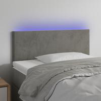 Hoofdbord LED 90x5x78/88 cm fluweel lichtgrijs