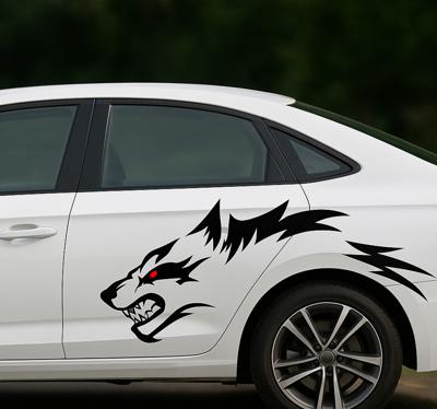 Autosticker fierce wolf side