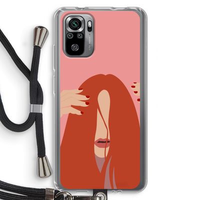 Woke up like this: Xiaomi Redmi Note 10S Transparant Hoesje met koord