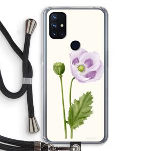 Purple poppy: OnePlus Nord N10 5G Transparant Hoesje met koord