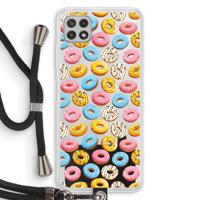 Pink donuts: Samsung Galaxy A22 4G Transparant Hoesje met koord - thumbnail