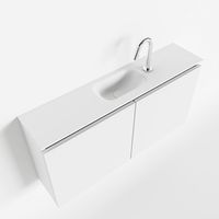 Toiletmeubel Mondiaz Ture | 100 cm | Meubelkleur Talc | Eden wastafel Talc Midden | 1 kraangat