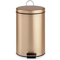 Berilo Pedaalemmer/vuilnisbak - goud kleurig - metaal - 12 liter inhoud