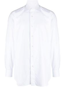 Brioni chemise en coton à manches longues - Blanc