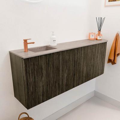 Toiletmeubel Mondiaz Joya Dlux | 111.6 cm | Meubelkleur Shadow | Faye wastafel Saba Wasbak Links | 1 kraangat