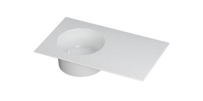 Wastafel UFO porselein rond links zonder kraangat 80 cm x 48 cm x 18 cm Glans wit 0300910