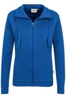 HAKRO Regular Fit Dames Sweatjacket blauw, Effen - thumbnail