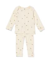 HEMA Baby meegroeipyjama rib dieren gebroken wit (gebroken wit)