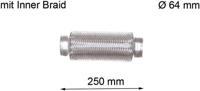 LRT Flexible pipe, exhaust sy d=64mm l=250mm