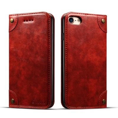 Voor iPhone 8/7 barok eenvoudige horizontale Flip lederen draagtas met houder & kaartsleuven & portemonnee (rood) Voor iPhone 8/7 barok eenvoudige horizontale Flip lederen draagtas met houder & kaartsleuven & portemonnee (rood)
