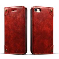 Voor iPhone 8/7 barok eenvoudige horizontale Flip lederen draagtas met houder & kaartsleuven & portemonnee (rood)