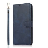 iPhone SE 2020 hoesje - Bookcase - Koord - Pasjeshouder - Portemonnee - Kunstleer - Blauw - thumbnail