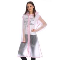 EVA Kanta Conjoined Poncho Edge Design transparante Hat rand regen Covers waterdicht Outdoor regenjas grootte: L geschikt voor 150-170cm Height(Pink