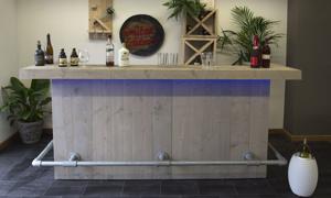 Bar met led-verlichting en steigerbuis