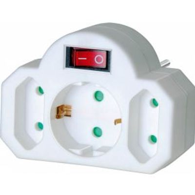 Brennenstuhl Adapterstekker 2 euro- + 1 veiligheidsstopcontact